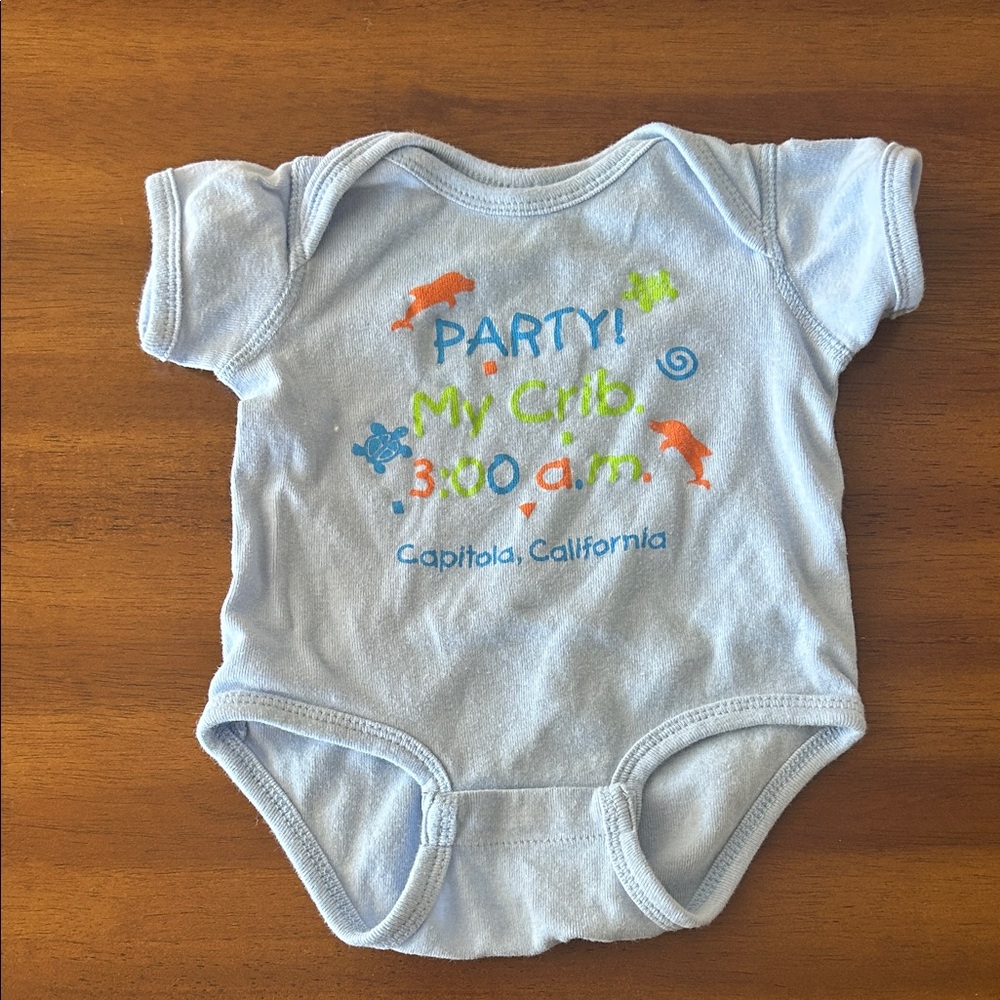 Blue Baby Onesie with Fun Print